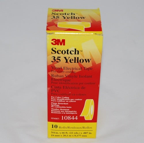 3M Scotch 35 Electrical Tape, 7 mil Thick, PVC Backing, Yellow - 10844
