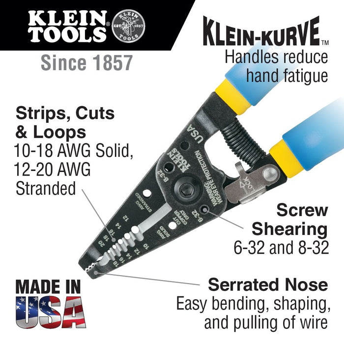 Klein Tools Solid and Stranded Copper Wire Stripper and Cutter - 11055