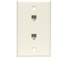Steren Dual 6-Conductor Smooth Finish Wall Plate - 300-216