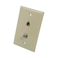 Steren F Connector and Phone Wall Plate - 300-234