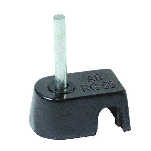 Allied Bolt RG-59 Black Lexan Cable Clip with One 1" Pin 100/Box - 7103