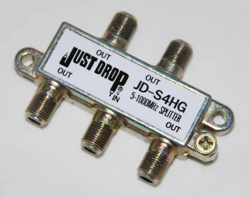Just Drop 1 GHz 4 Way Horizontal Splitter - JD-S4HG