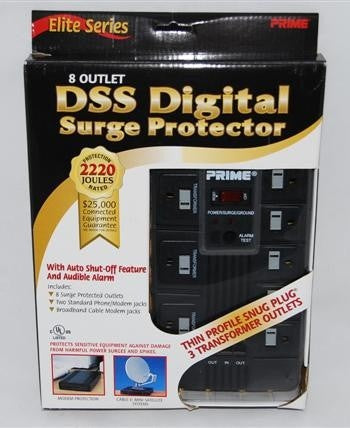 Prime 8 Outlet Relocatable Power Tap DSS Surge Protector - PB006004