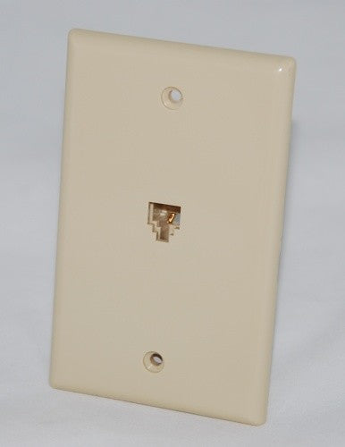 Perfect Vision Single RJ-11 Phone Wall Plate - PVMWP10IVY
