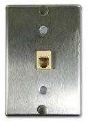 Suttle Wallplate RJ11 4 Conductor Stainless Steel - SE-630A4