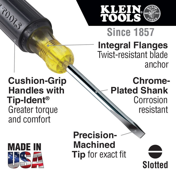 Klein Tools 3/16" Cabinet Tip Screwdriver 3-Inch - 601-3