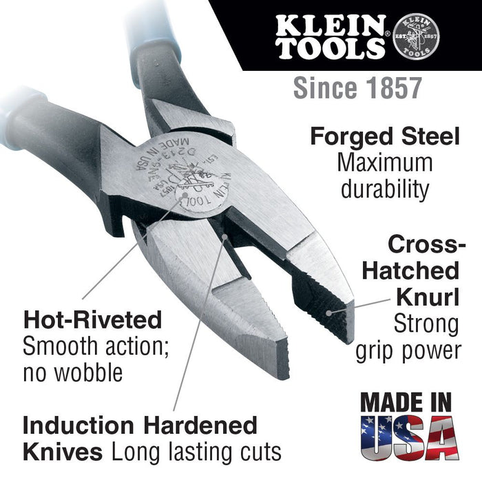 Klein Tools 9" High-Leverage Side-Cutting Pliers - HD2000-9NE